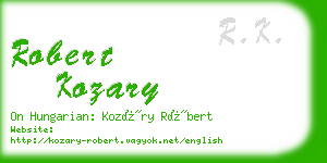 robert kozary business card